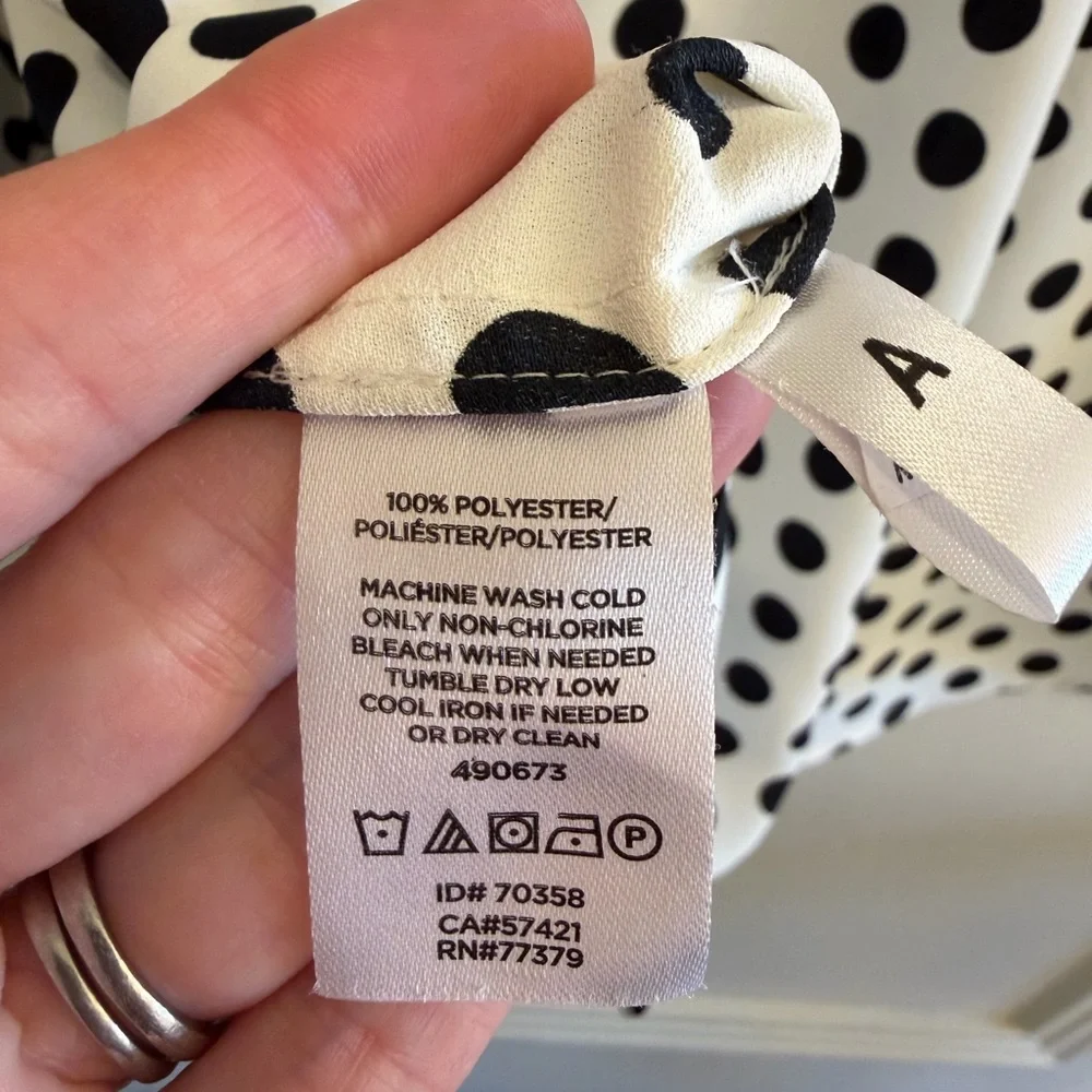 Ann Taylor Black and White Polka Dot Blouse - Picture 7 of 7